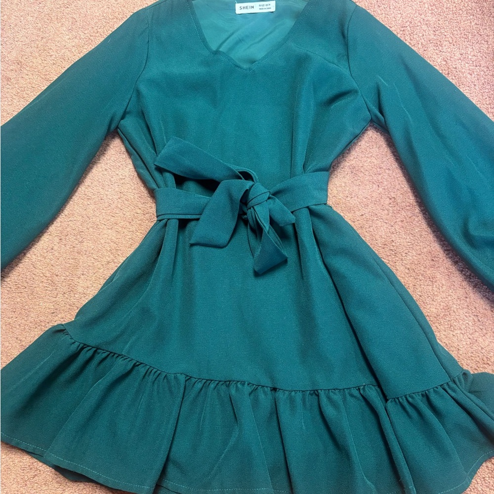 SHEIN Deep Teal V-Neck Top
